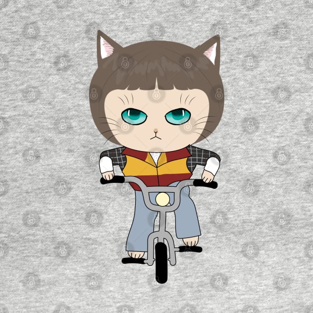 Stranger Things - Cat Will Byers with bike by akwl.design